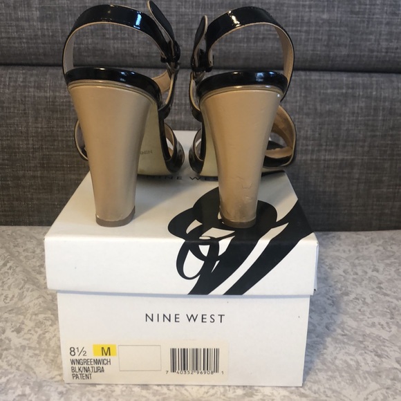 Nine West Black Patent Greenwich Heels, Size 8.5 - Picture 10 of 13